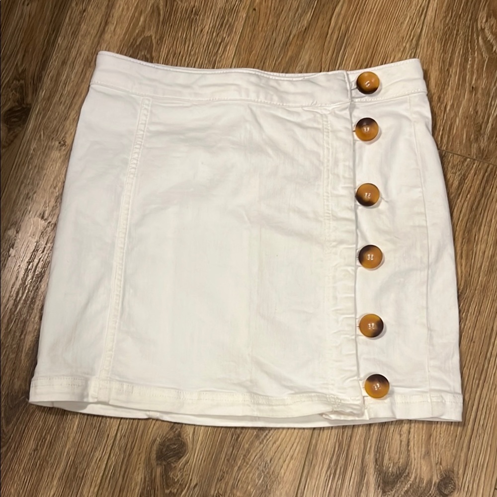 Free People Button Up Mini Skirt - Picture 1 of 4